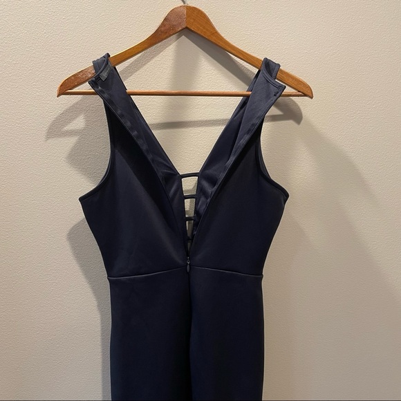 Soprano Navy Blue Asymmetrical Cocktail Dress - Picture 4 of 11